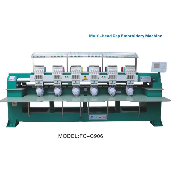 Masina de brodat cu 6 capete/12 ate pt sepci FC-C906